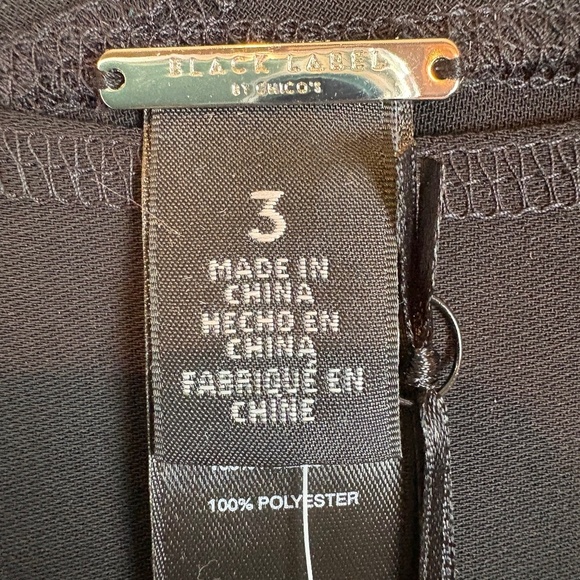 NWT Black Label by Chico's Black Asymmetrical Drama Layer Woven Tunic Tank - Picture 9 of 12